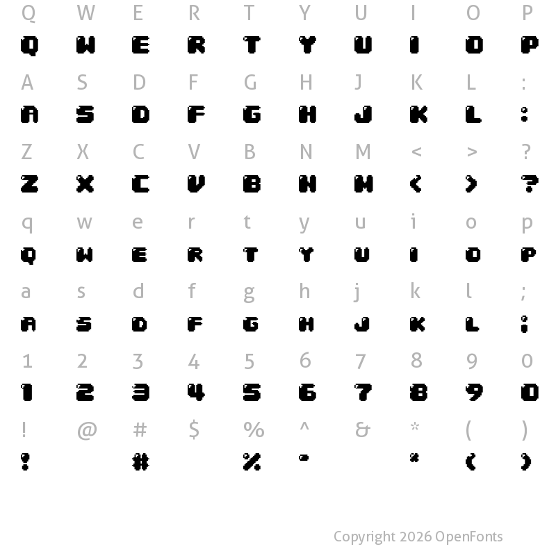 Character Map of 04b 30