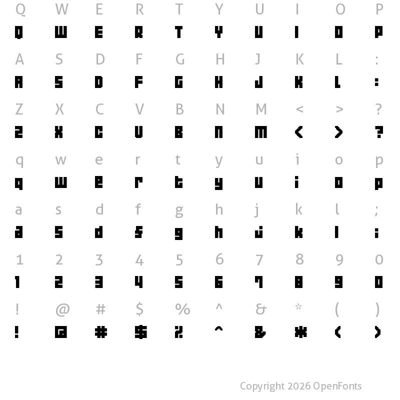 Character Map of 04b_19 Regular