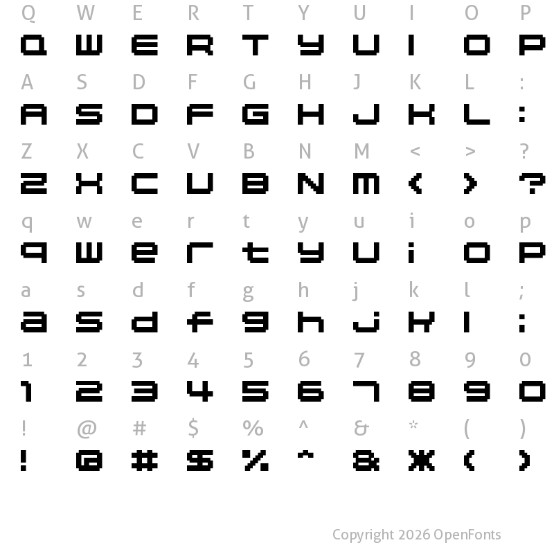 Character Map of 04b_20 Regular