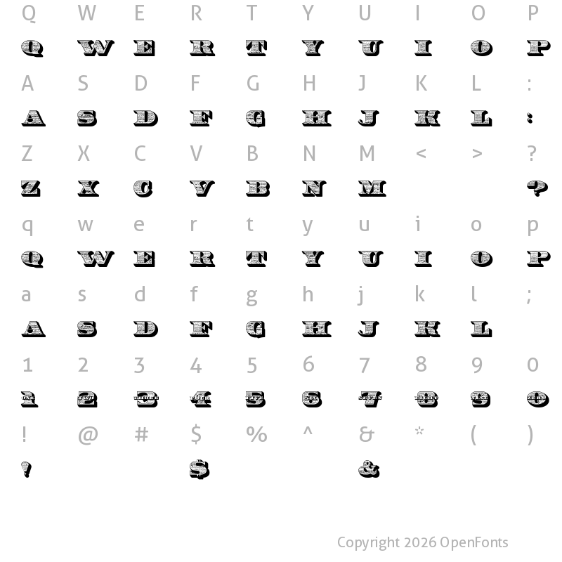 Character Map of 10 Bucks Regular