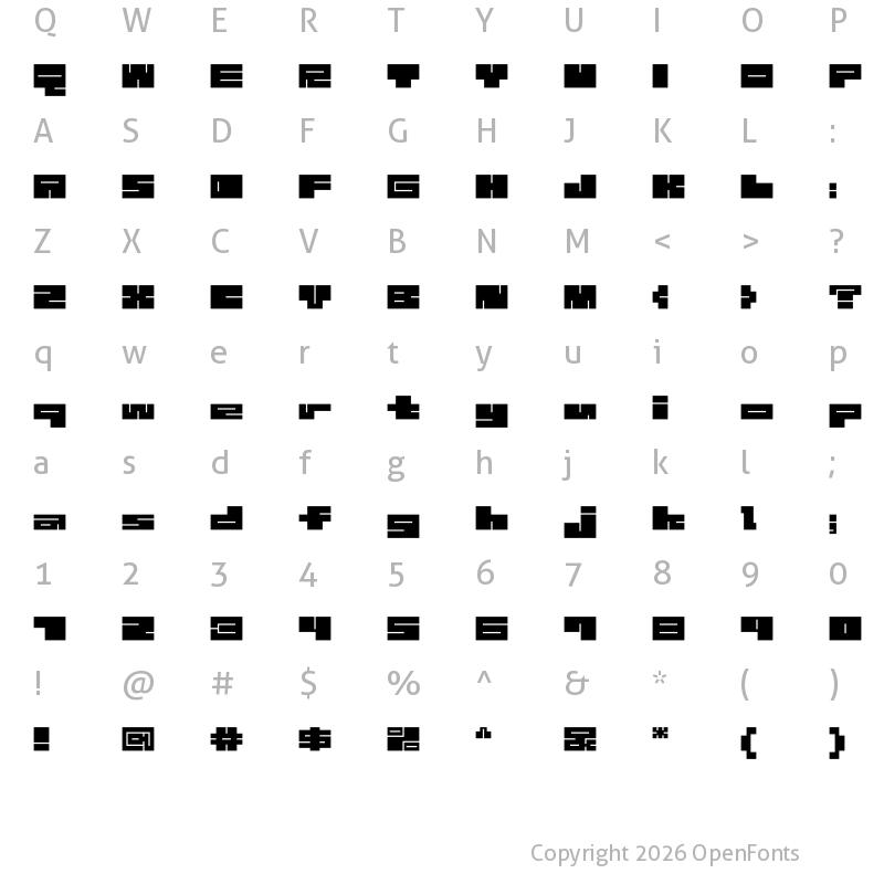 Character Map of 1B_MAZE-black Regular