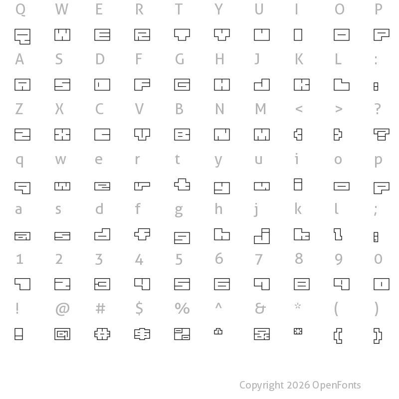 Character Map of 1B_MAZE-white Regular