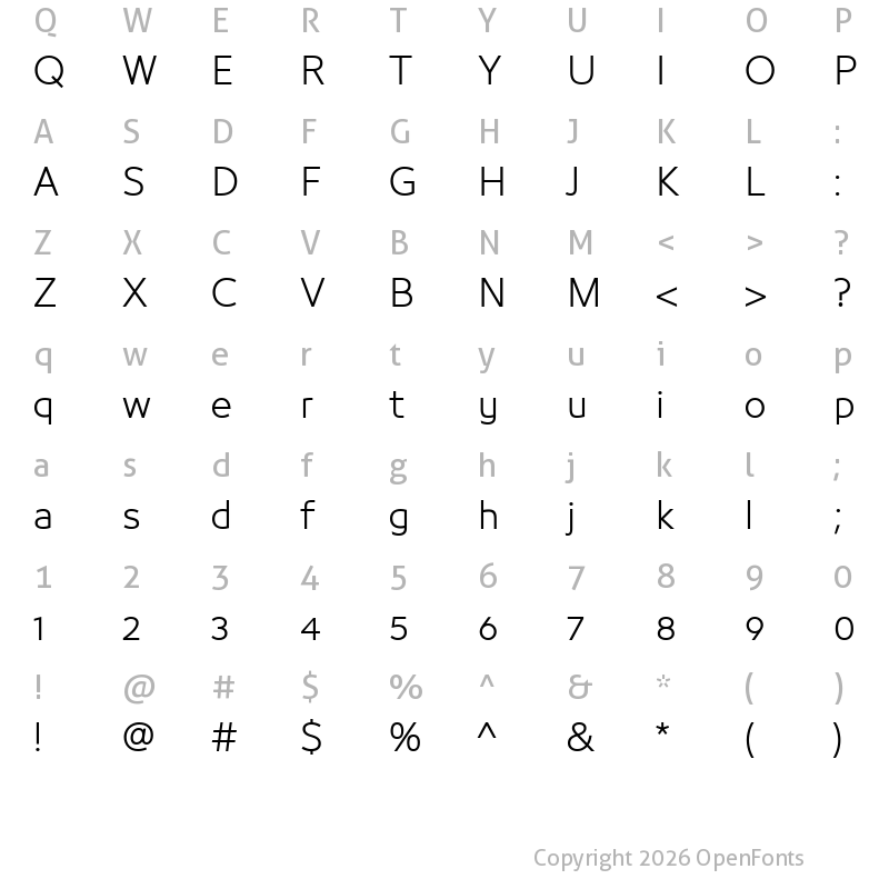 Character Map of 29LT Bukra Regular