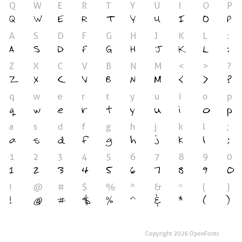Character Map of 2Dumb Regular