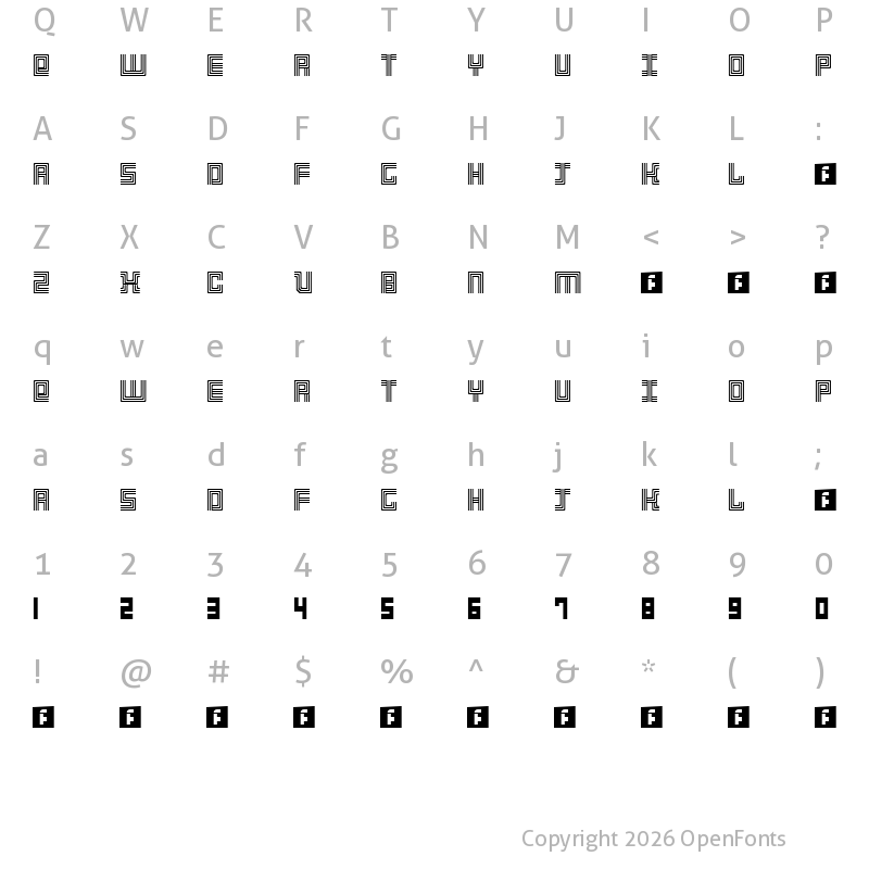 Character Map of 3 Strokes Regular