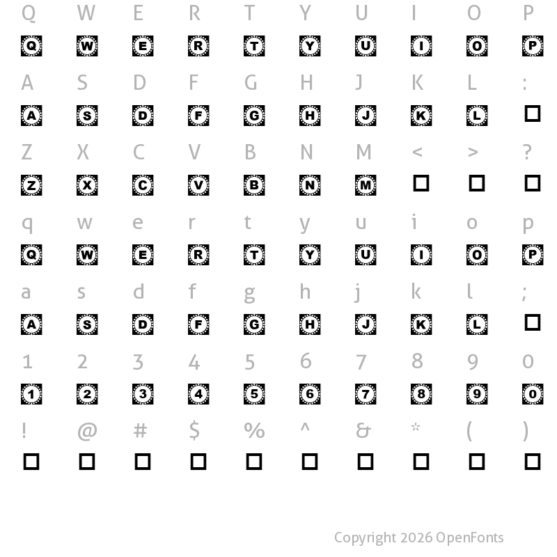 Character Map of 4YEO OUT Regular