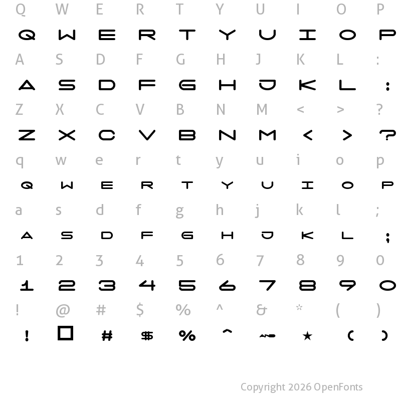 Character Map of 7 days fat Regular