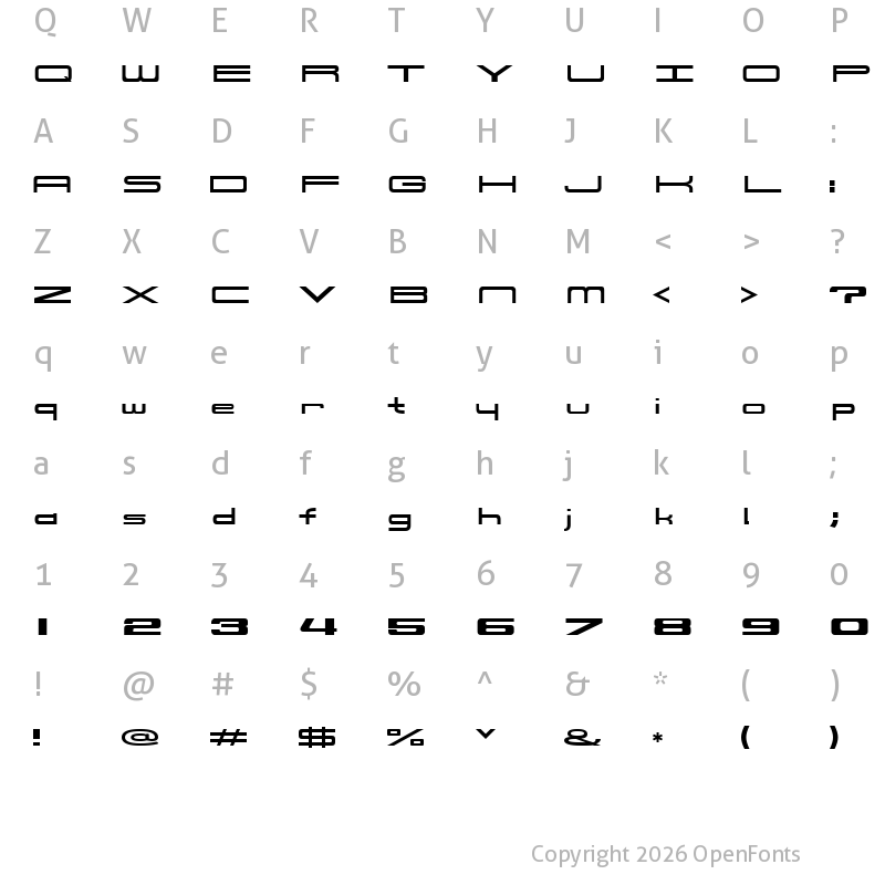 Character Map of 914-SOLID Regular