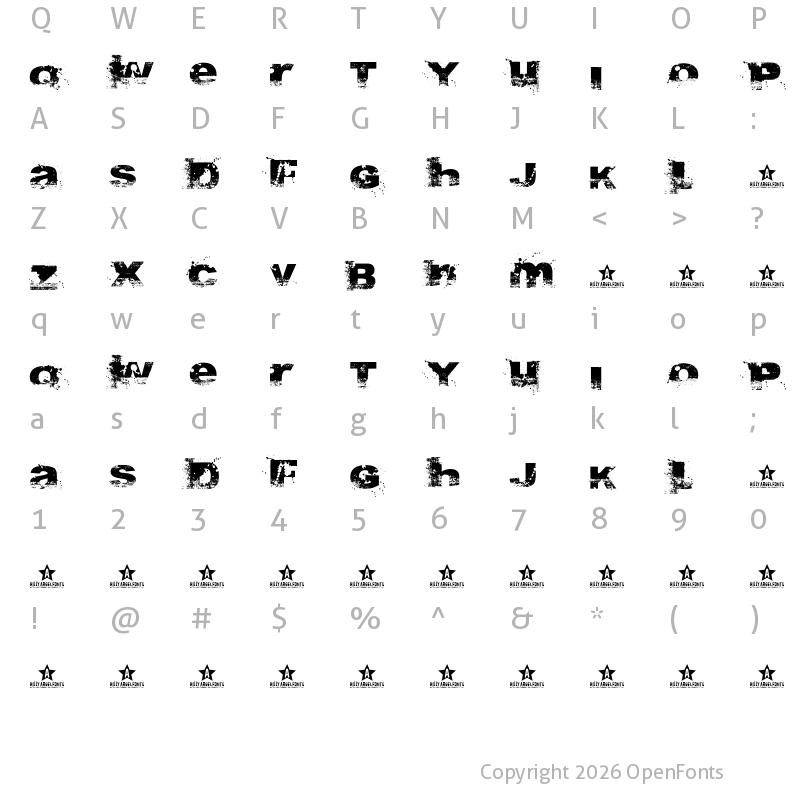 Character Map of A bite Regular