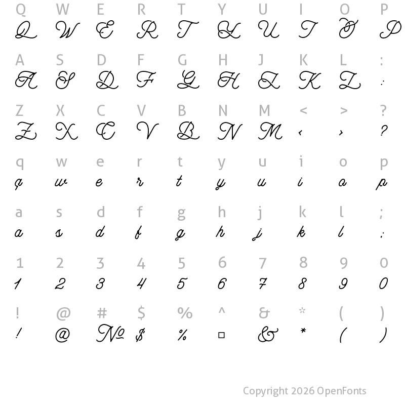 Character Map of aaAaleyah_PersonalUseOnly Normal