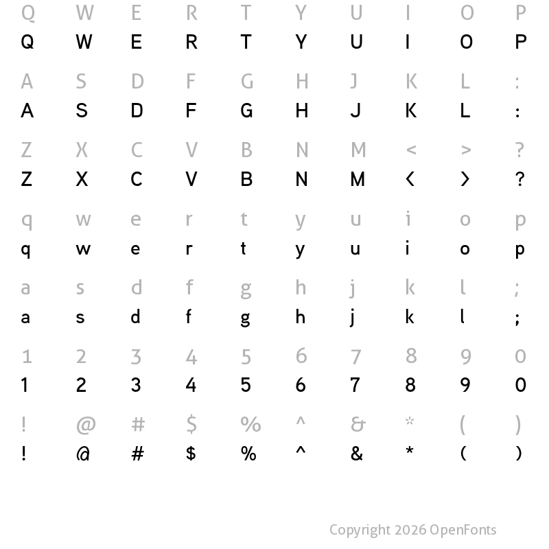 Character Map of Aaux Next SemiBold