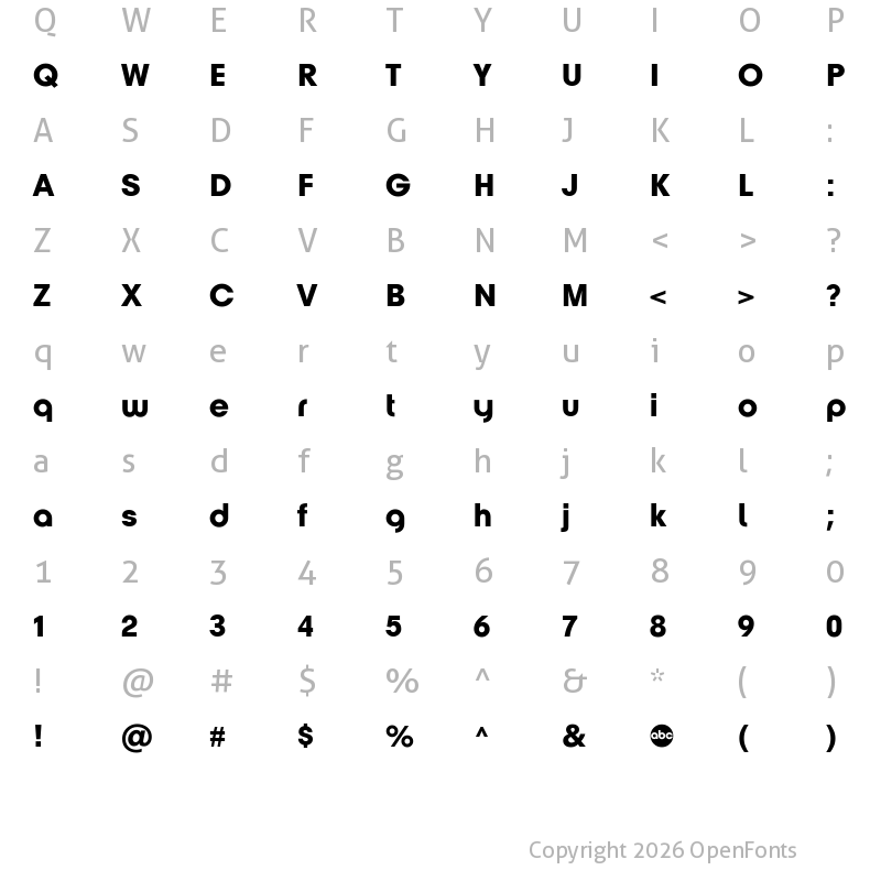 Character Map of ABC Logo Bold