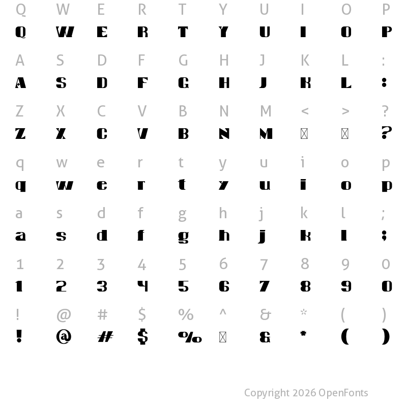 Character Map of ABELIQ VIBES Regular