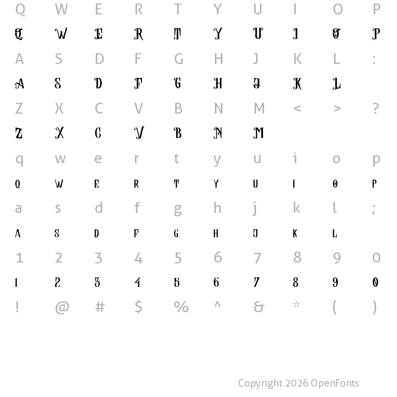 Character Map of ABHINAYA Free Version Regular