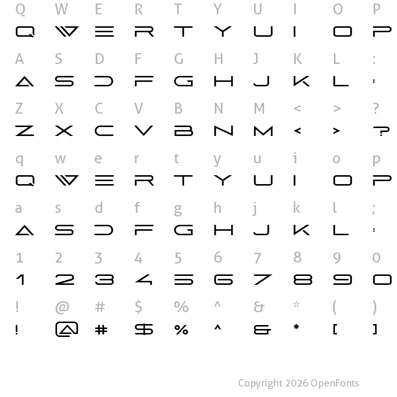 Character Map of abnes Regular