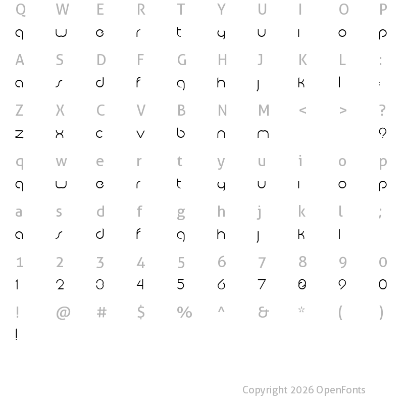 Character Map of Abode Light