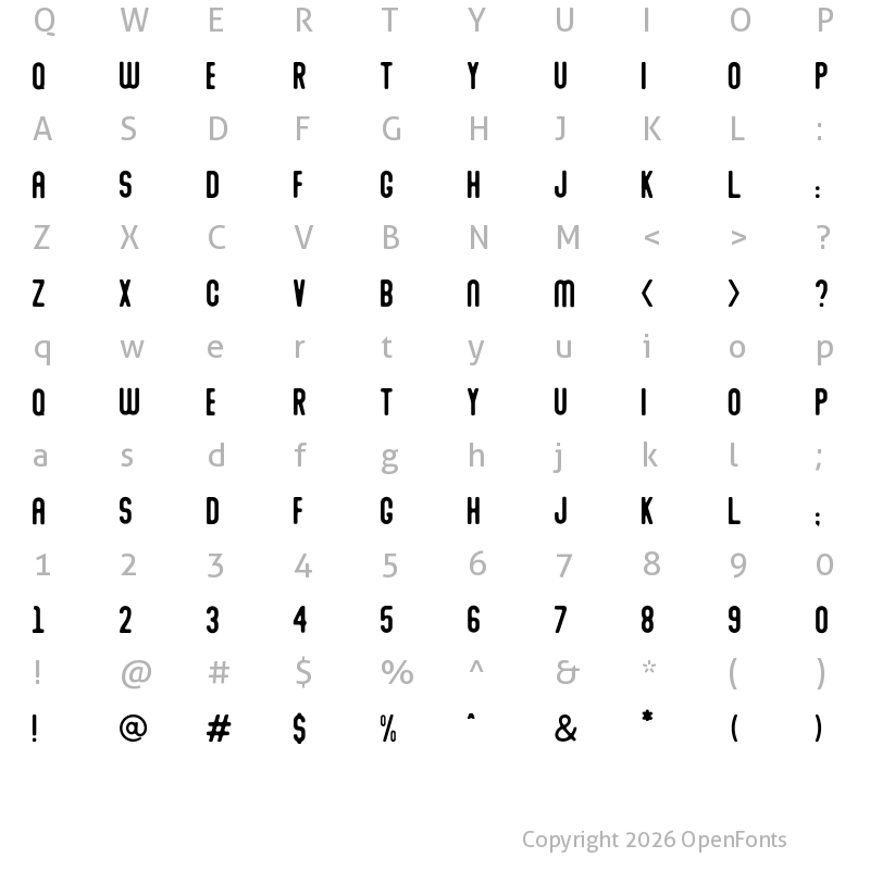 Character Map of Abraham Rounded