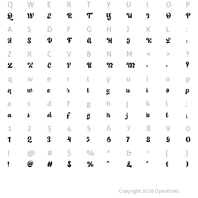 Character Map of Abrock Regular