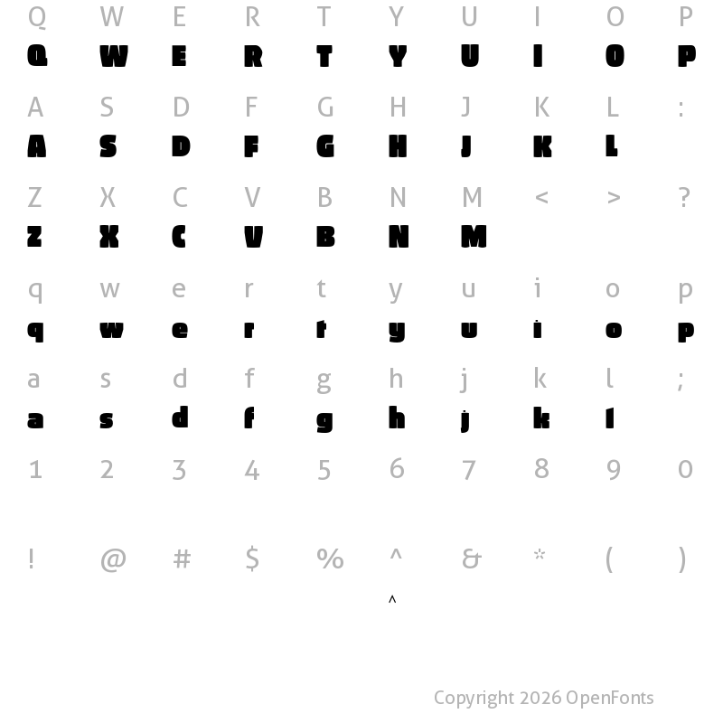 Character Map of Absolut Reduced Fat Head