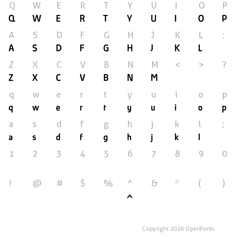 Character Map of Absolut Reduced Medium