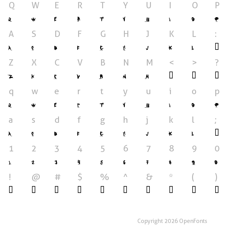 Character Map of ABUSO Regular