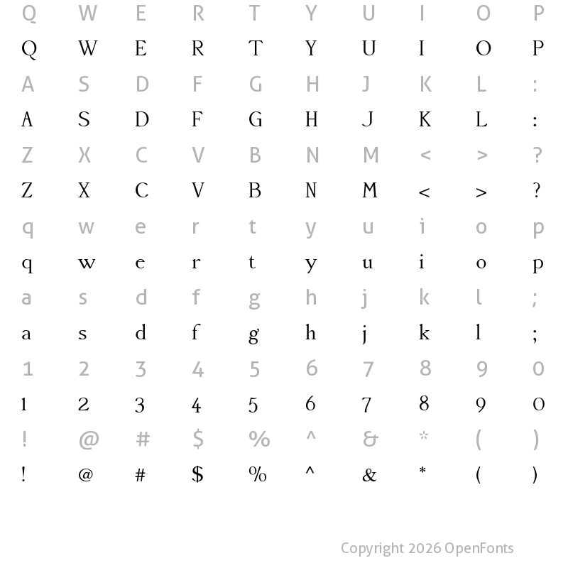 Character Map of Accanthis ADF Std Regular