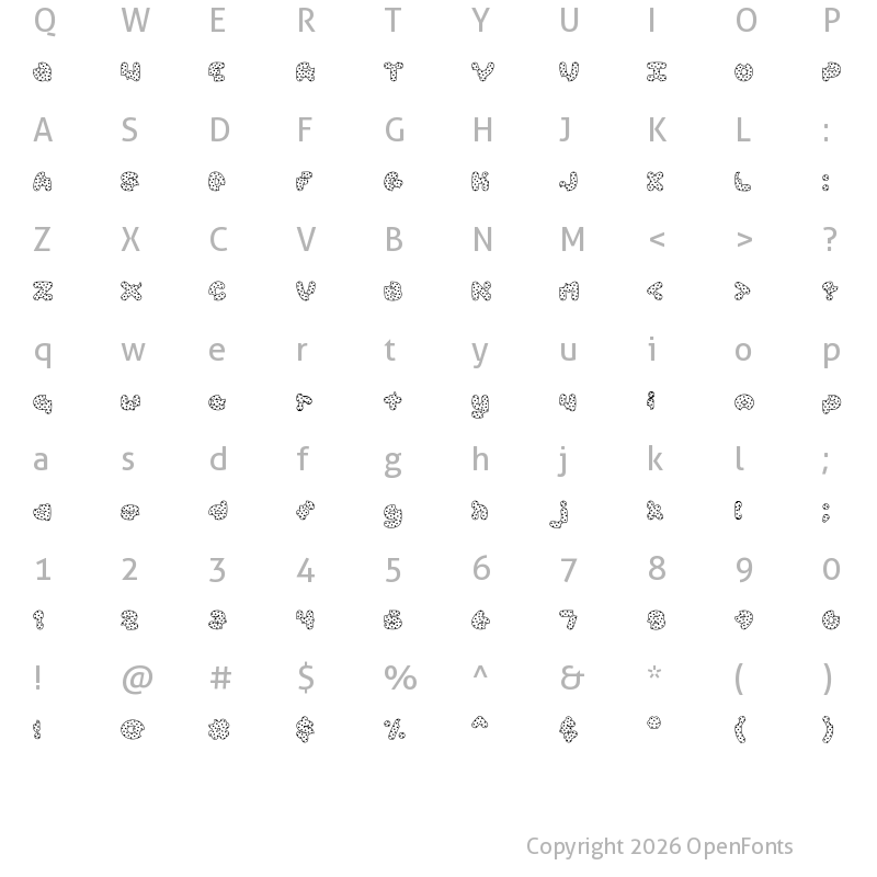 Character Map of Accent Cookie Dough Regular