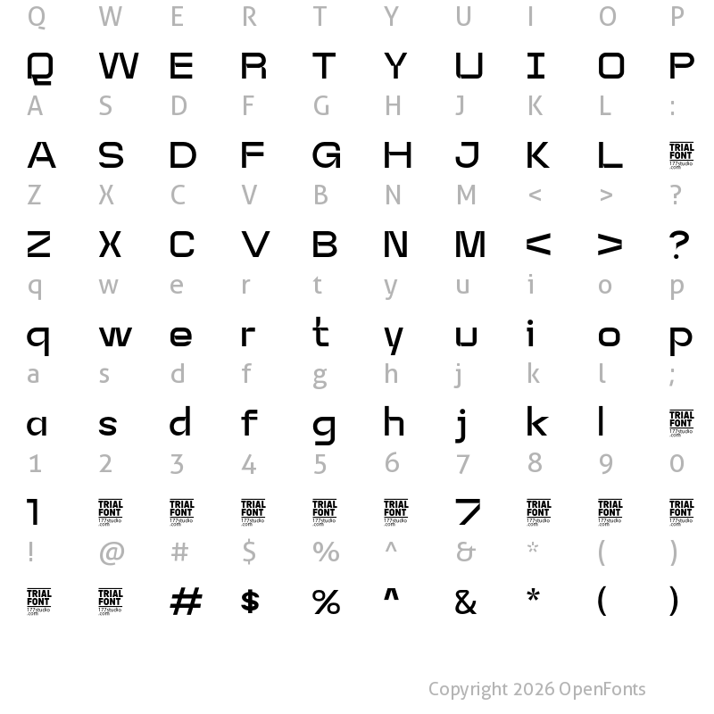 Character Map of ACCESS ANGLES DEMO Regular