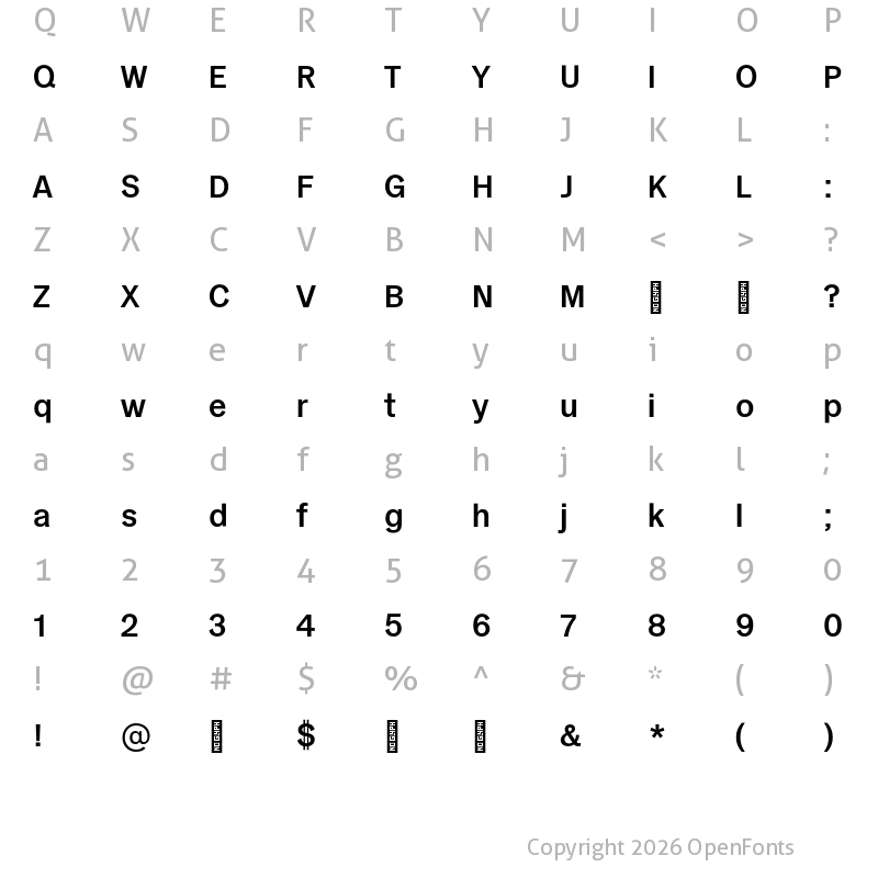 Character Map of Accidenz Grotesk medium