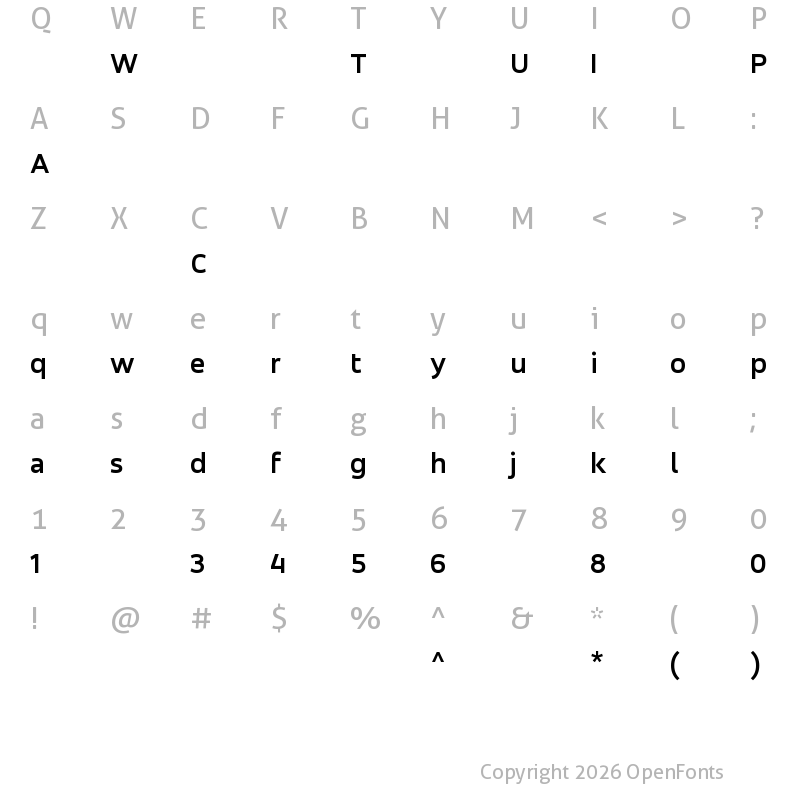 Character Map of Accord-Bold ?