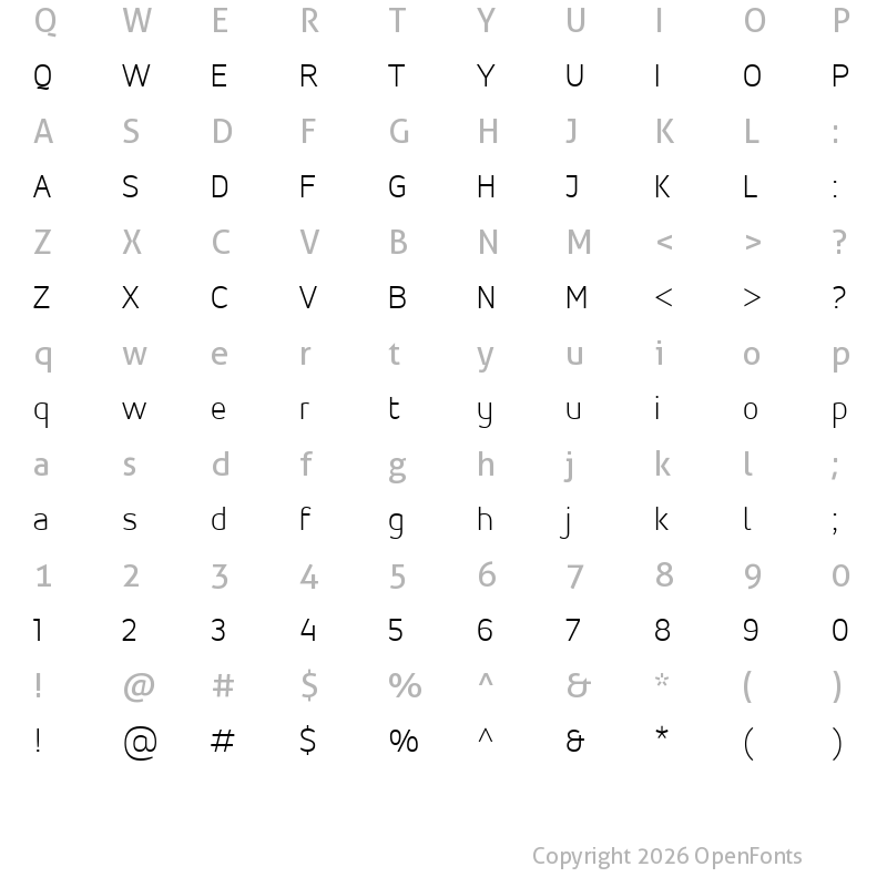 Character Map of AccordAlt-ExtraLight ExtraLight