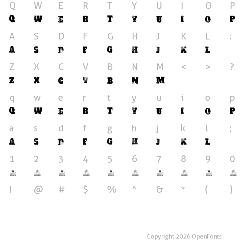 Character Map of ACID LABEL II Regular