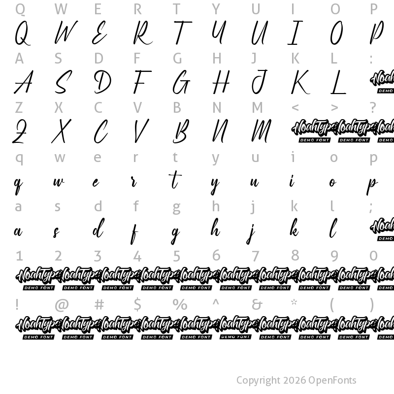 Character Map of Ackworth Demo Regular