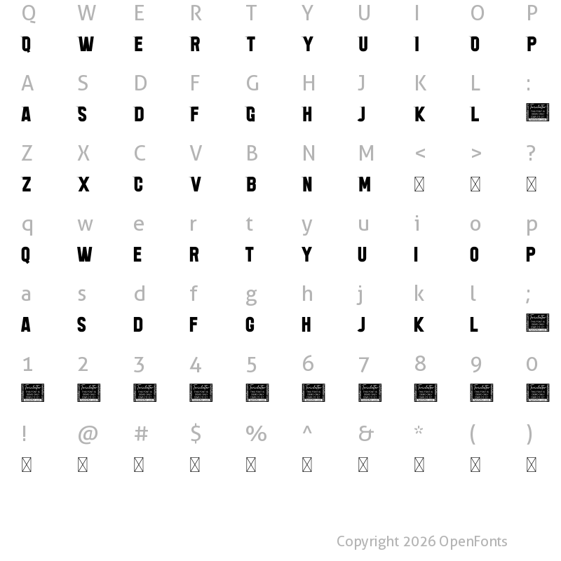 Character Map of Acmatic Personal