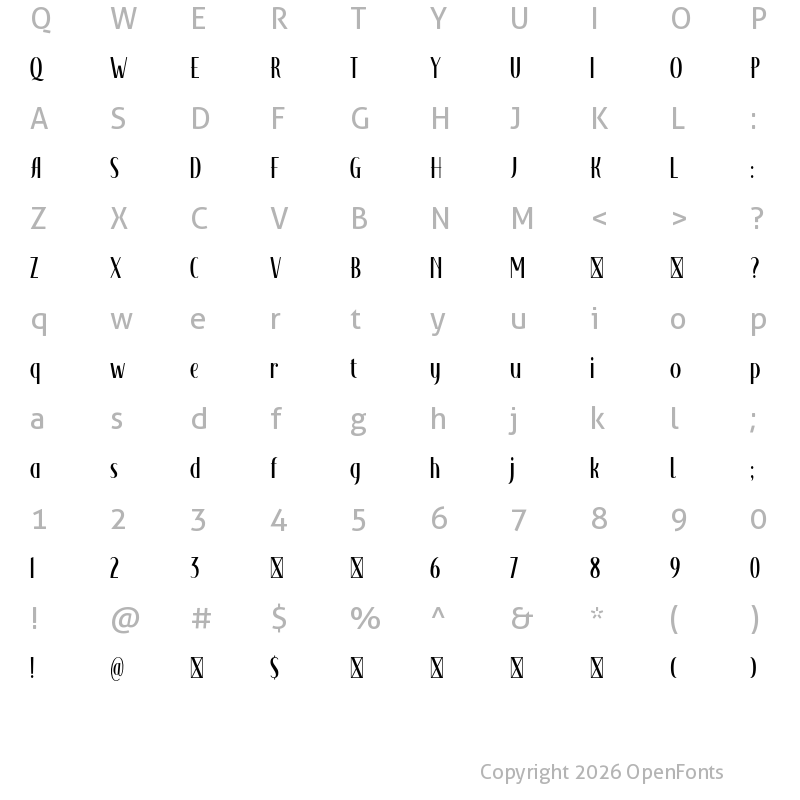 Character Map of Adagietto DEMO Regular