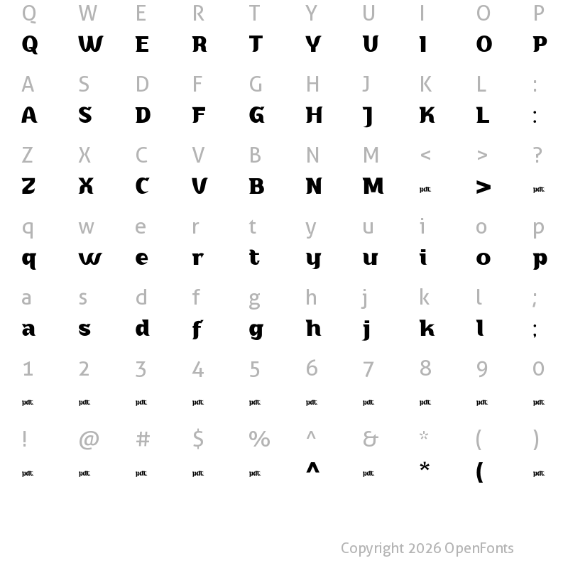 Character Map of Adahi Personal Use Extra Bold