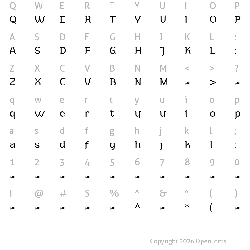 Character Map of Adahi Personal Use Light