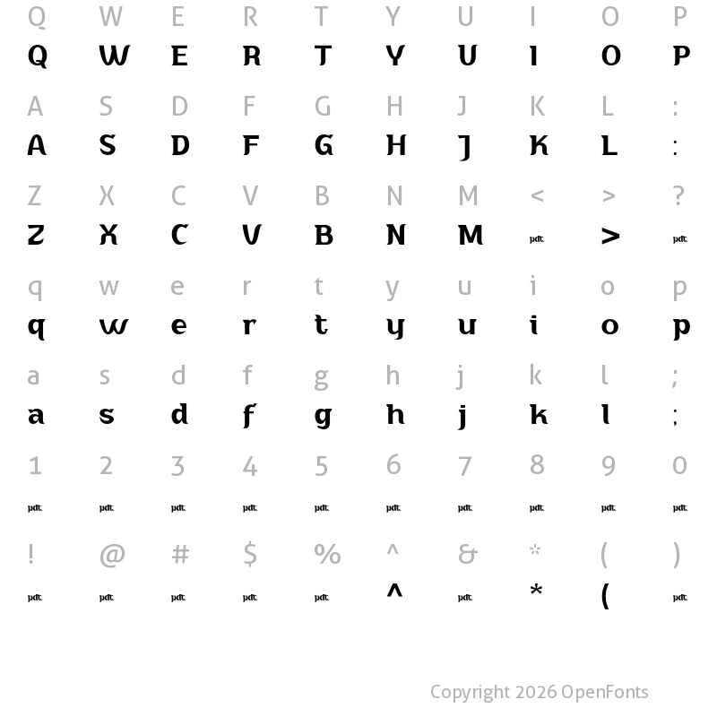 Character Map of Adahi Personal Use Semi Bold