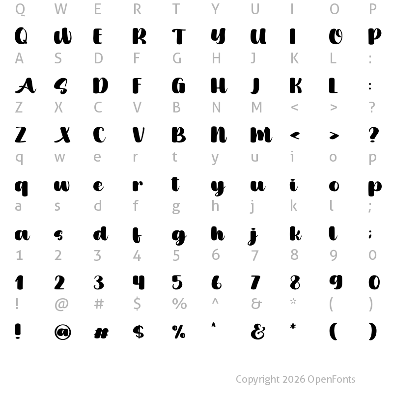 Character Map of Adante Regular