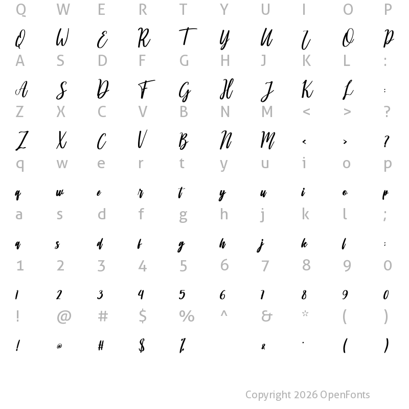 Character Map of Addinu Lana Regular