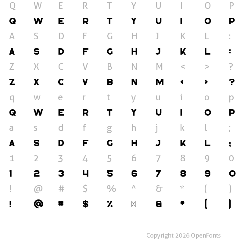 Character Map of Addison Regular