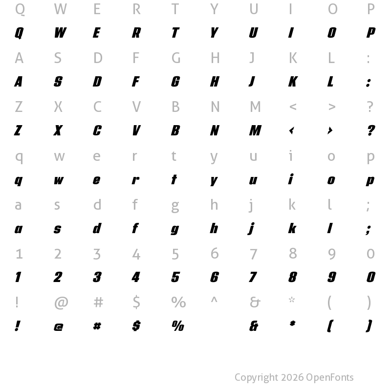 Character Map of Address Sans Pro Cd Black It