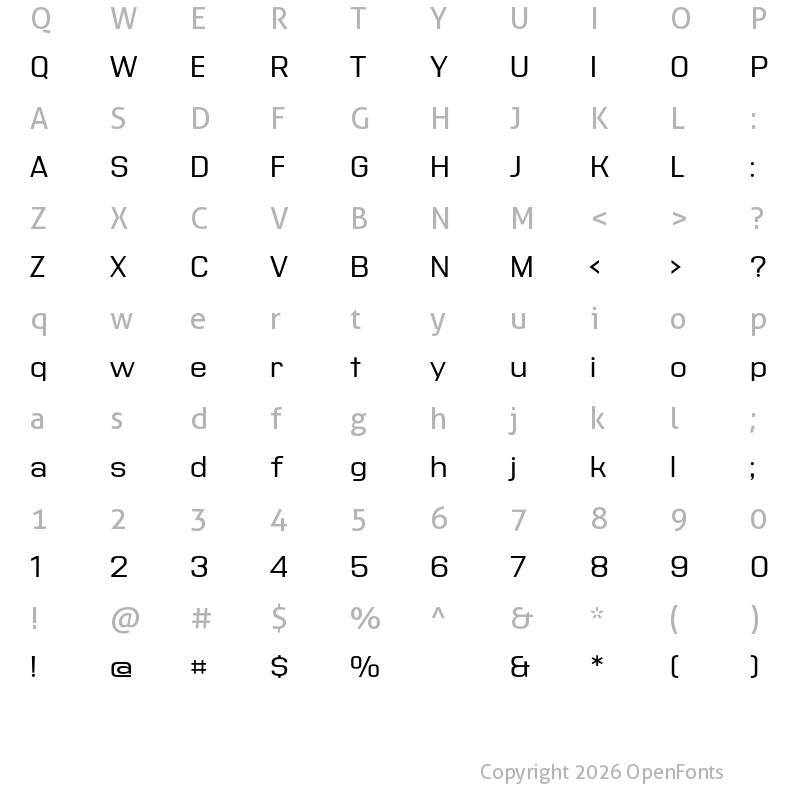 Character Map of Address Sans Pro Xt Regular