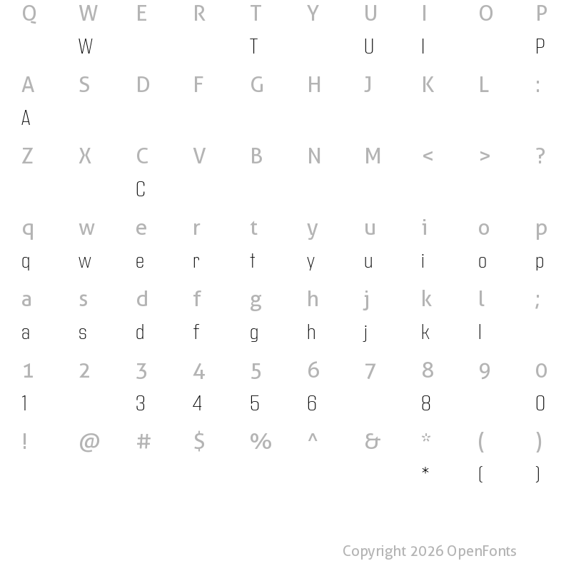 Character Map of AddressSansPro-ExtraLight ?