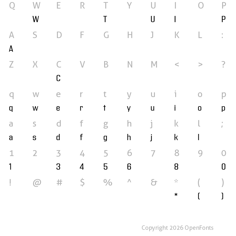 Character Map of AddressSansPro-Regular ?