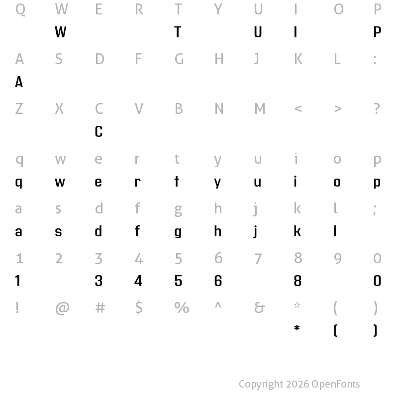 Character Map of AddressSansPro-SemiBold ?