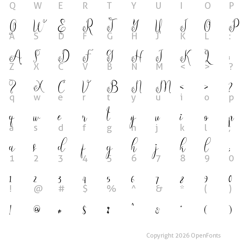 Character Map of Adella Spring Regular