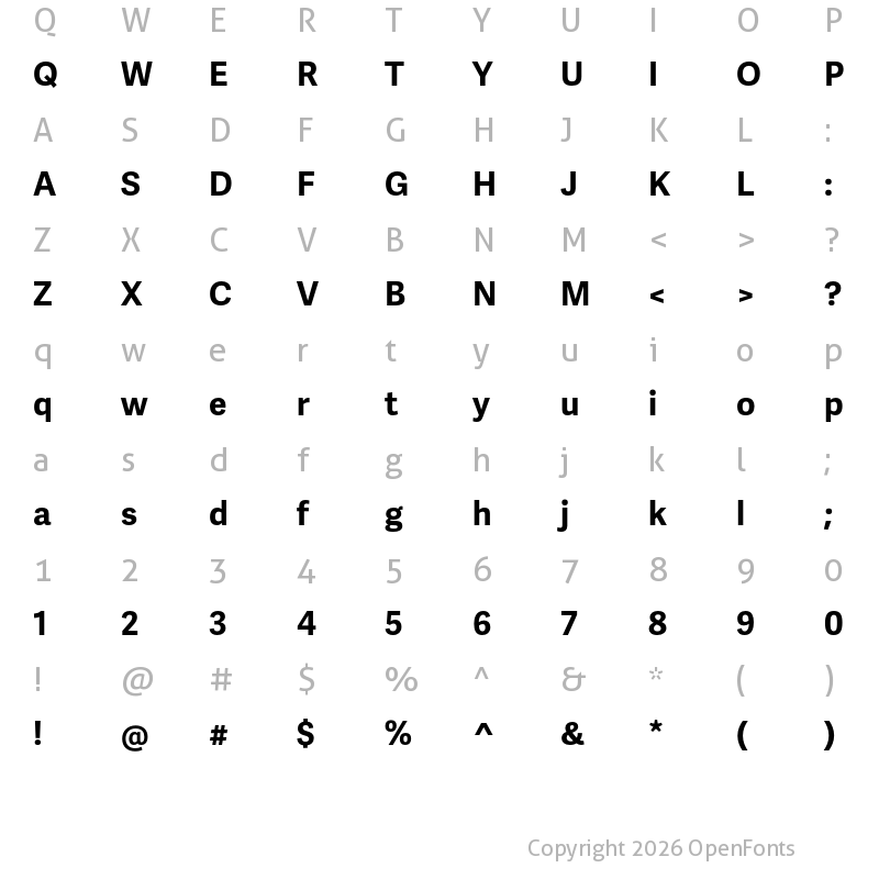 Character Map of Adelle Sans ARA Bold