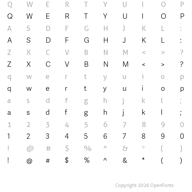 Character Map of Adelle Sans ARA Light