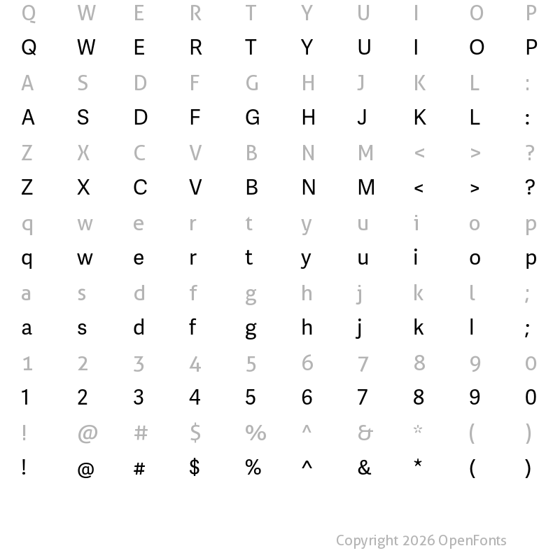 Character Map of Adelle Sans ARA Regular